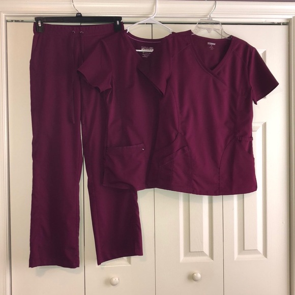 Burgundy scrubs